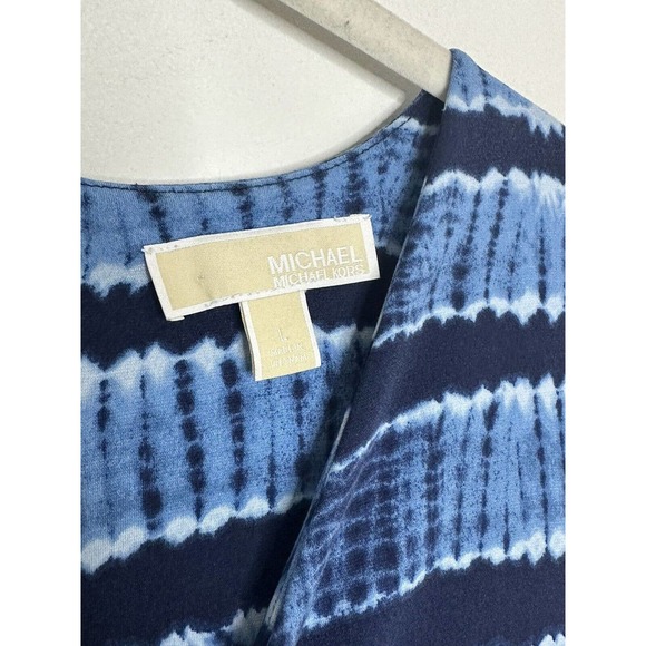 MICHAEL MICHAEL KORS Blue Tie Dye Tie Front Sleeveless Jumpsuit Size Large - Picture 5 of 7